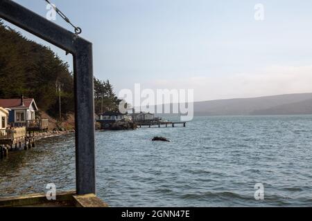 Lago sulla baia di Tomales a Marshall, California Foto Stock