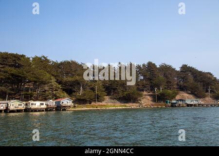 Lago sulla baia di Tomales a Marshall, California Foto Stock
