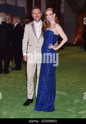 LOS ANGELES, CA - SETTEMBRE 25: Chris Hardwick (L) e Lydia Hearst partecipano all'Academy Museum of Motion Pictures Opening Gala presso l'Academy Museum of Mot Foto Stock