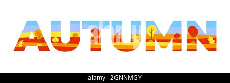 Illustrazione autunnale nella tecnica a doppia esposizione Illustrazione Vettoriale