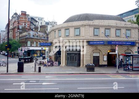 Great Portland Street, Marylebone Road, Londra, Regno Unito Foto Stock