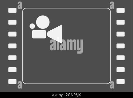 Simbolo del filmato digitale e analogico - icone della fotocamera e del filmato Illustrazione Vettoriale