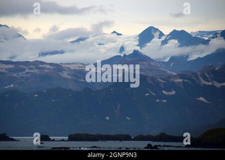 Paesaggio nella baia di Kukat nel parco nazionale di Katmai, Alaska, Stati Uniti Foto Stock