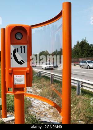 Telefono di emergenza in autostrada, Austria Foto Stock