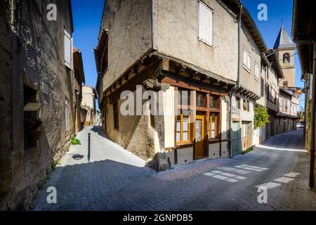 Strade del villaggio di Lautrec, Tarn, Francia Foto Stock