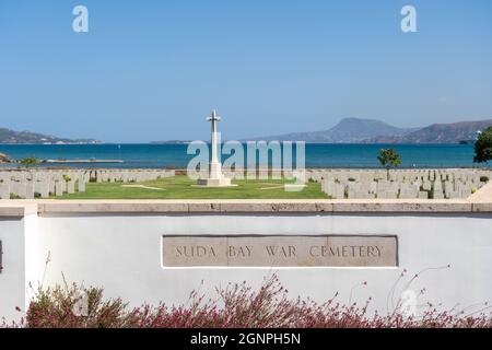 Cimitero di guerra di Souda Bay a Creta, Grecia Foto Stock