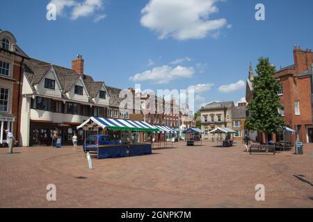 Mercato di Banbury nell'Oxfordshire nel Regno Unito, preso il 26 giugno 2020 Foto Stock