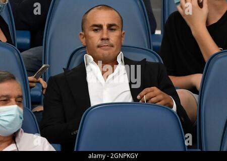 Roma, Italia. 26 settembre 2021. Paolo Cannavaro partecipa alla partita di calcio della Serie A tra la SS Lazio e LA Roma allo stadio Olimpico di Roma, 26 settembre 2021. Foto Andrea Staccioli/Insidefoto Credit: Ininsidefoto srl/Alamy Live News Foto Stock