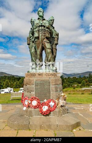 Memoriale nelle Highlands scozzesi ai commando che qui si allenarono per la guerra mondiale 2 Foto Stock