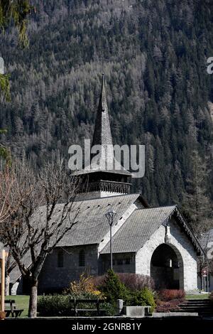 Cappella di Praz. Alpi francesi. Francia. Foto Stock