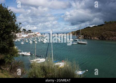 Nel porto di le Palais a Belle-Isle en Mer e dintorni Foto Stock