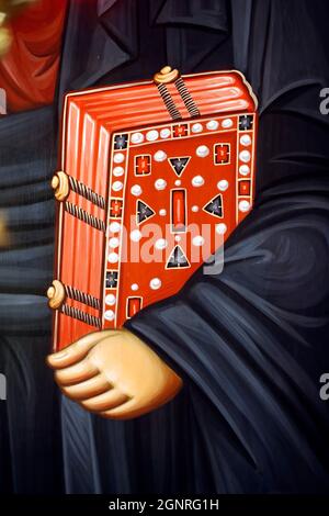 STS. Cirillo e Metodio chiesa ortodossa. Pittura di parete. Cristo Pantocratore. Dettaglio. Lubiana. Slovenia. Foto Stock