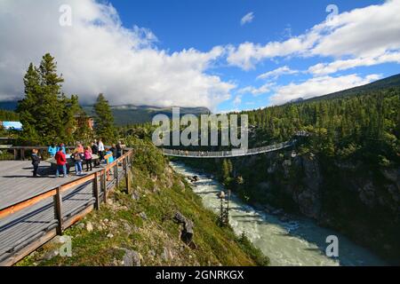 Ponte sospeso Yukon Foto Stock