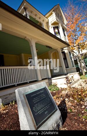 Casa e memoriale dell'autore americano Thomas Wolfe a 46 Spruce Street ad Asheville, Carolina del Nord. Foto Stock