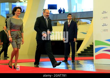 YEREVAN, ARMENIA - 11 ottobre 2017: Apertura ufficiale a Yerevan del 17° vertice dell'Organizzazione Internazionale del Francofonio (la Francofonie) Foto Stock