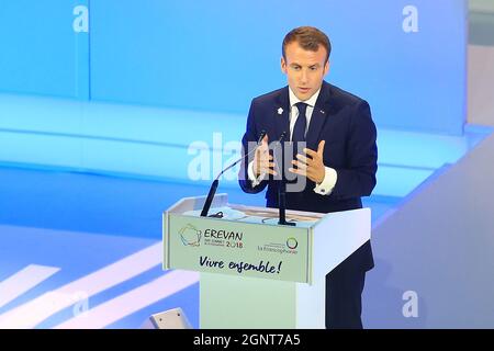 YEREVAN, ARMENIA - 11 ottobre 2017: Apertura ufficiale a Yerevan del 17° vertice dell'Organizzazione Internazionale del Francofonio (la Francofonie) Foto Stock