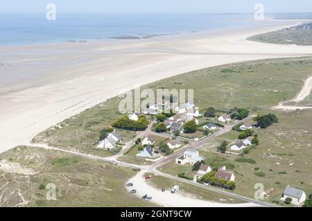 Francia, Manica (50), Cotentin, Portbail, la Côte (vue aérienne) // Francia, Manica, Cotentin, Portbail, la costa (vista aerea) Foto Stock