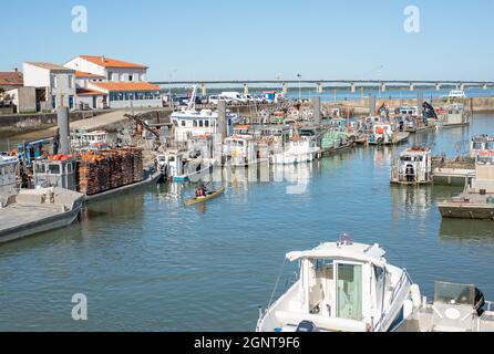 Francia, Charente-Maritime (17), Bourcefranc-le-Chapus, Port du Chapus // Francia, Charente Maritime, Bourcefranc le Chapus, Fort Louvois Foto Stock