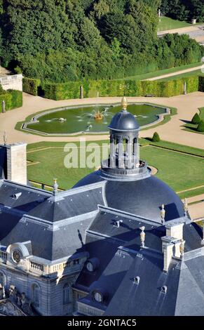 Francia, Seine-et-Marne (77), Maincy, le Château et les jardins de Vaux-le-Vicomte (vue aérienne) // Francia, Seine-et-Marne (77), Maincy, il castello An Foto Stock