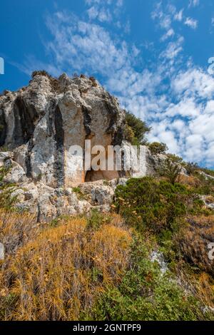 le grotte di damianos sull'isola greca di zante zante vicino al villaggio di agala. Foto Stock