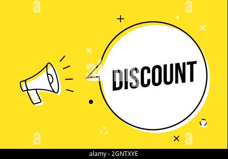 Sconto offerta speciale megaphone disclamer Vector banner annuncio Illustrazione Vettoriale