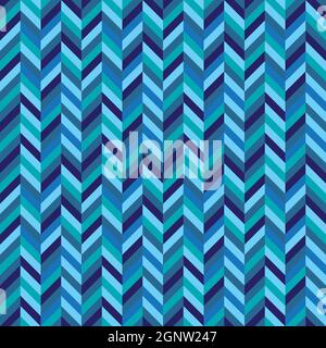 Senza cuciture blu herringbone chevron motivo zig zag sfondo Illustrazione Vettoriale