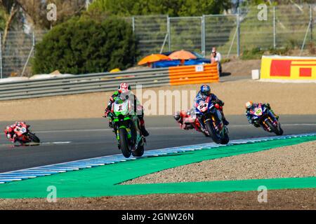 WSBK 2021 Superbike, alcuni dei piloti più importanti della categoria in gara e in griglia Foto Stock