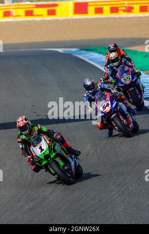 WSBK 2021 Superbike, alcuni dei piloti più importanti della categoria in gara Foto Stock