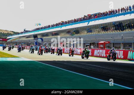 WSBK 2021 Superbike, 2° avvio gara SBK Foto Stock