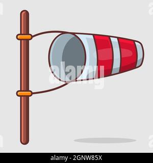 illustrazione vettoriale dei fumetti isolati windsock in stile piatto Illustrazione Vettoriale