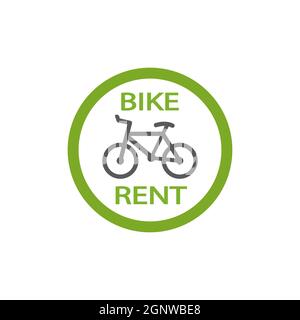 Icona noleggio bici isolato su sfondo bianco Illustrazione Vettoriale