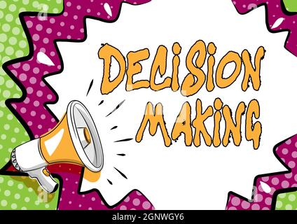 Ispirazione che mostra il processo decisionale del segno. Concetto che significa l'atto di decidere tra due o più possibilità colorful Design visualizzati importante Foto Stock