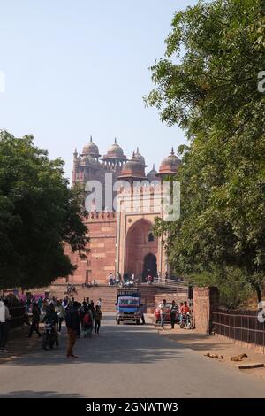 Città storica costruita dall'imperatore Mughal Akbar a Fatehpur Sikri, Uttar Pradesh, India Foto Stock