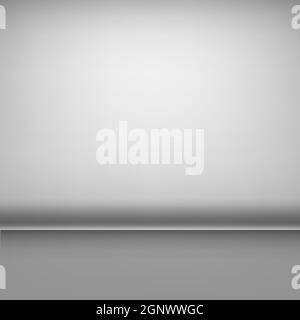 Sfondo bianco e grigio con bordo arricciato - illustrazione vettoriale Foto Stock