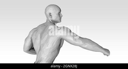 VR Fitness gioco di esercizio come sfondo divertente Foto Stock