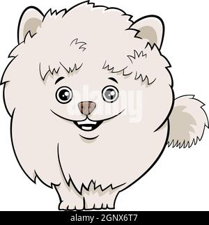 illustrazione del cane o del fumetto di pomeranian Illustrazione Vettoriale
