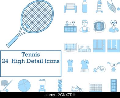 Set di icone tennis Illustrazione Vettoriale