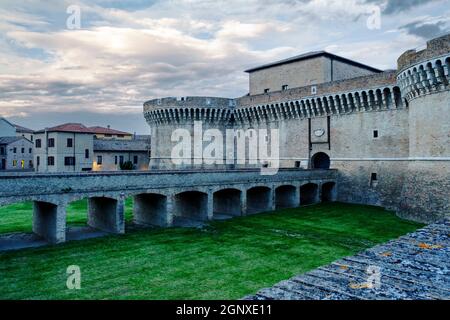 Senigallia, Marche, Italia - 25-04-2019, Rocca Roveresca, antico castello italiano. Foto Stock