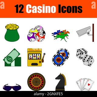 Set di icone del casinò Illustrazione Vettoriale