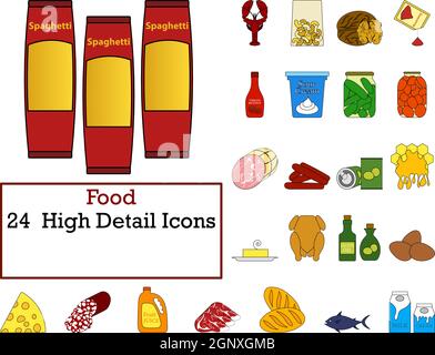 Food Icon Set Illustrazione Vettoriale