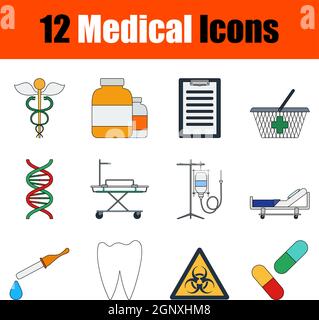 Medical icona impostare Illustrazione Vettoriale