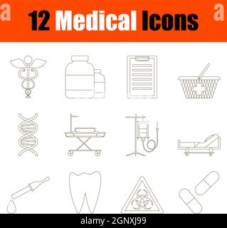 Medical icona impostare Illustrazione Vettoriale