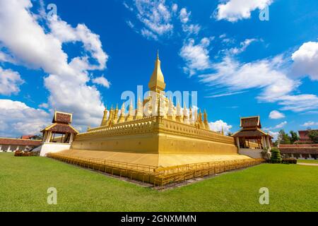 Tempio d'oro in Laos. Foto Stock