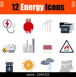 Insieme dell'icona di energia Illustrazione Vettoriale