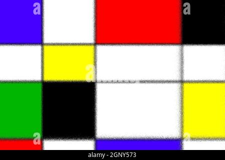 Rettangoli colorati in stile Mondrian Foto Stock
