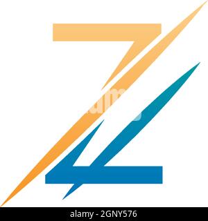 Logo Z Letter Slash, concept Letter Z + icona a forma di barra Illustrazione Vettoriale