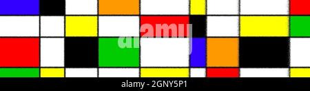 Rettangoli colorati in stile Mondrian Foto Stock