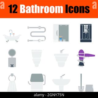 Bathroom Icon Set Illustrazione Vettoriale