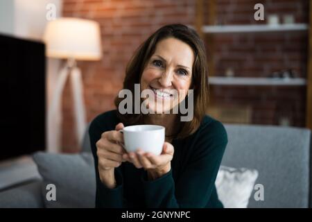 Virtual Coffee Break Video Conference Call online Foto Stock