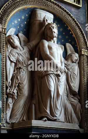 Ecce Homo da Antoine Etex nella Cappella delle Anime del Purgatorio, Saint Eustache chiesa a Parigi, Francia Foto Stock